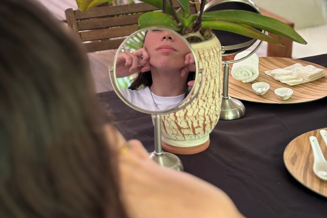 Facial yoga workshop at Rosewood Mayakoba